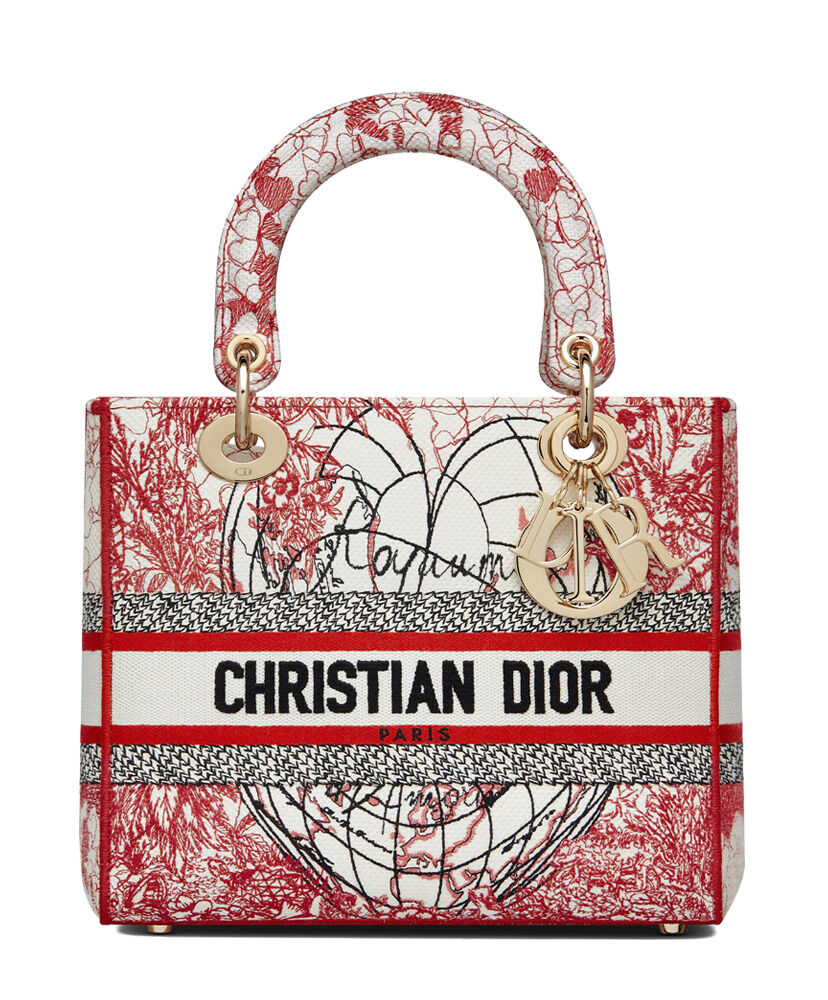 Christian Dior Medium Lady D lite Bag Red